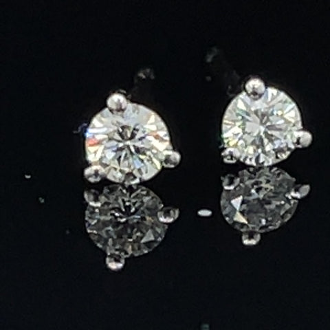 14 Karat White Gold Martini Diamond Stud Earrings – Huntington Jewelers