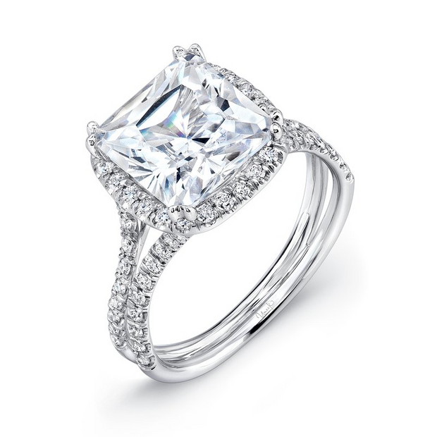 14 Karat White Gold Diamond Semi-Mount Engagement Ring