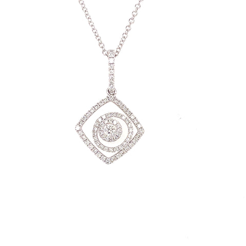 14 Karat White Gold Diamond Necklace