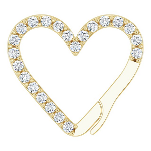 14K Yellow 1/6 CTW Natural Diamond Heart Charm Bail